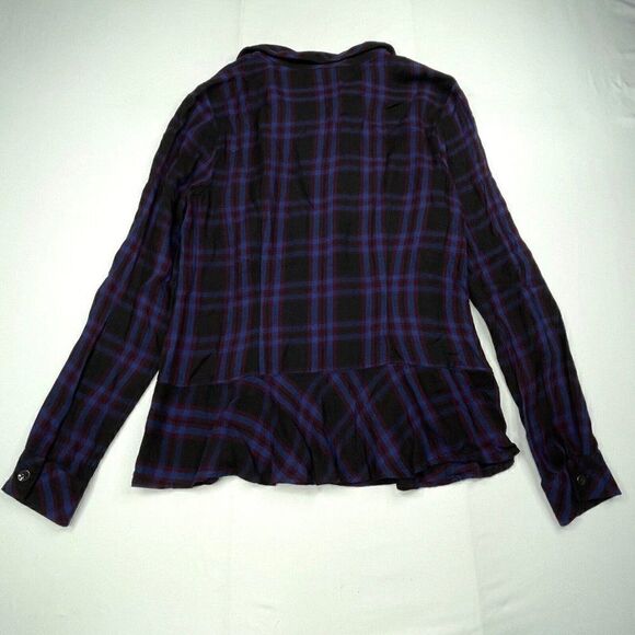 Cabi Moody Checkered Plaid Peplum Blouse Top - Picture 3 of 8